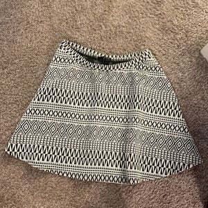 A Line Print Mini Skirt